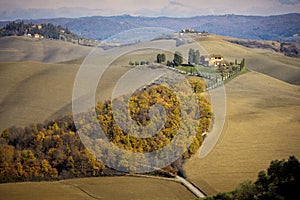 Tuscany, Val d`Arbia, panoramic landscape Ã¢â¬â Italy photo